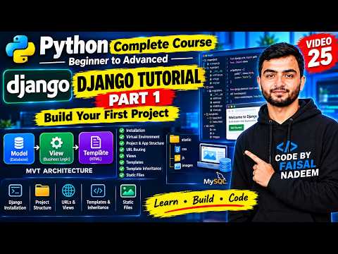 Capa de Django Tutorial for Beginners Installation MVT URLs Views Templates Part 1 Video