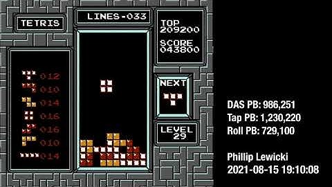 NES Tetris - 50 Lines on Level 29 Start