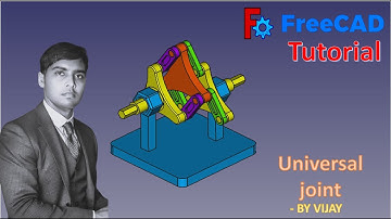 FreeCAD Tutorial : How to make an Universal joint || By Vijay #freecad #cad #3dmodeling #design