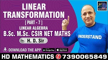 linear transformation in linear algebra (part 7) ,rank + nullity = dim U ,Bsc Msc jam csir net maths