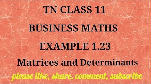 Tn 11business maths |example 1.23|state board |Matrices and Determinants |gmrrao maths|