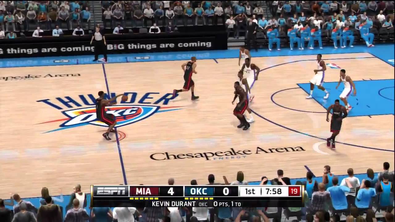 NBA Live 13 Gameplay Miami Heat vs OKC