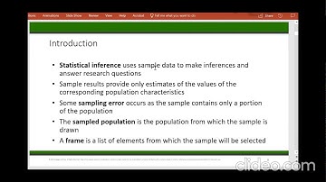 Introduction to Statistical Inference/ Selecting a Simple Random Sample/ Point Estimation