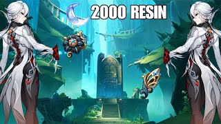 SPENDING 2000 RESIN TO BUILD ARLECCHINO... IN THE WORST ARTIFACT DOMAIN | Genshin Impact