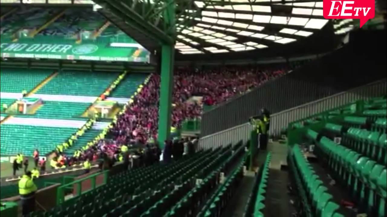 Aberdeen fans singing after The Dons' Scottish Cup Fifth Round win at