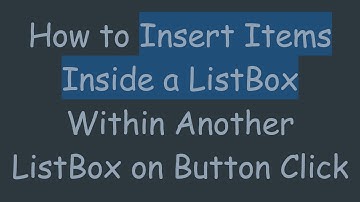 How to Insert Items Inside a ListBox Within Another ListBox on Button Click