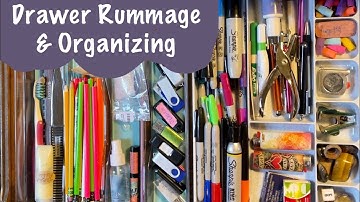 ASMR Request~Drawer Rummage & Organization (No talking) Office supplies! ~Tinkering!~
