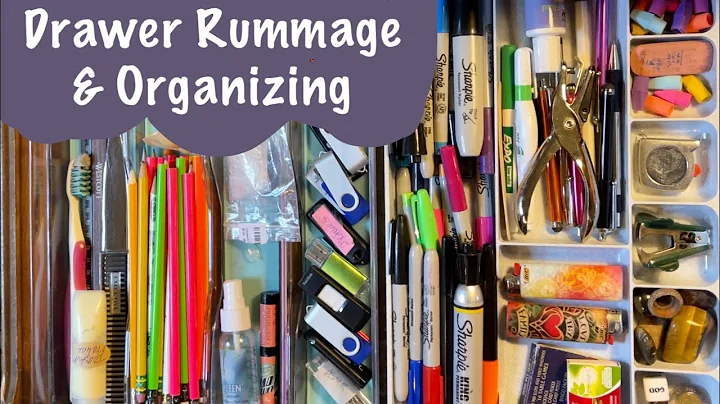 ASMR Request~Drawer Rummage & Organization (No talking) Office supplies! ~Tinkering!~