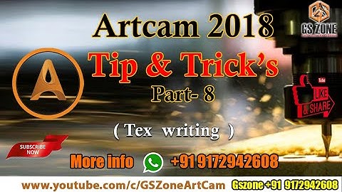 Artcam 2018 Tip & Trickes Part-08 | Tex Writing | Artcam की जानकारी सरल भाषा हिंदी मैं #gszone #cnc