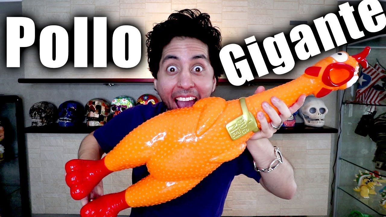 COMPRE UN POLLO GIGANTE QUE GRITA H0RRIBLE!!!! - ChideeTv - YouTube