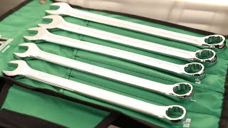 SK Jumbo Combination Wrench Set, SAE 15/16" to 1-1/4", 5-Piece, SuperKrome Finish, Premium