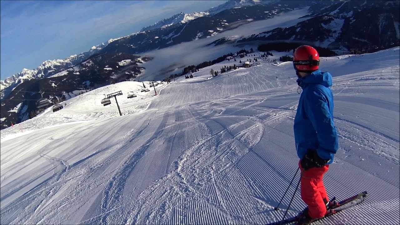 Fast Downhill Skiing Flachau In The Austrian Alps 2018 First Morning Fast Downhill Skiing Flachau In The Austrian Alps 2018 First Morning