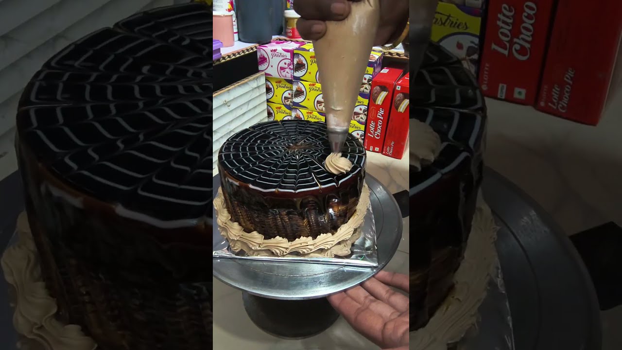 Chocolate cake Tutorial Design #cake