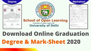 How to Download SOL Provisional Certificate Degree &amp; Marksheet from SOL Delhi University