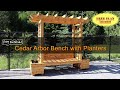 Stunning Cedar Arbor Bench with Planters, DIY - step-by-step tutorial. Free plan included.