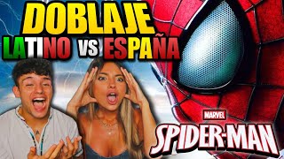 🇪🇸 ESPAÑOLES REACCIONAN a DOBLAJE LATINO vs ESPAÑOL de SPIDERMAN 🇲🇽 *IMPRESIONANTE*