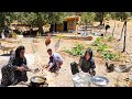 Asghar's stoneware art and Halimah's cooking in the mountains in real nomadic life 🪨🍲🏔️❤️