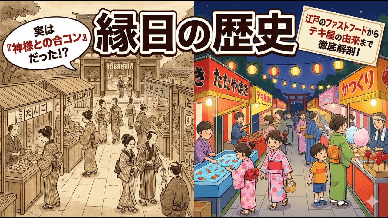 【縁日の正体】実は「神様との合コン」だった！？屋台の始まりからテキ屋の由来まで、お祭りに隠された意外な歴史を徹底解説