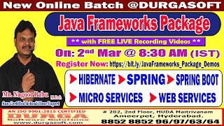Java Frameworks Package Online Training @ DURGASOFT