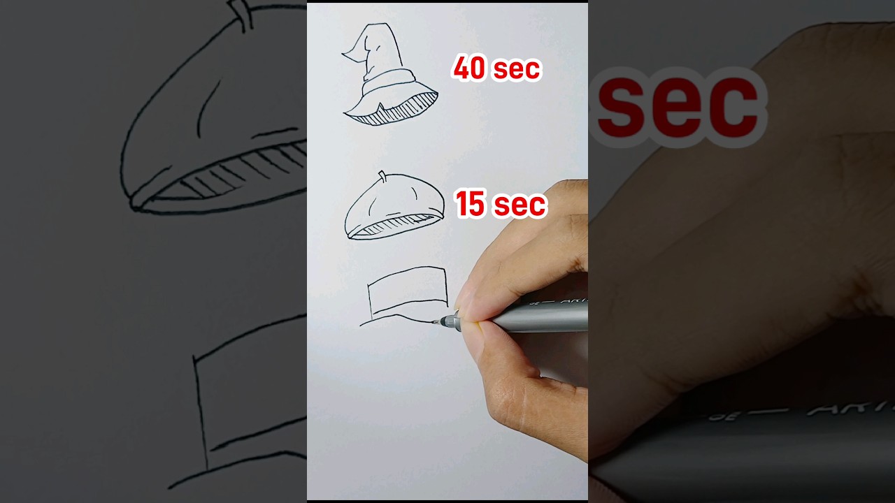 Draw hats in diferent type #shorts - YouTube