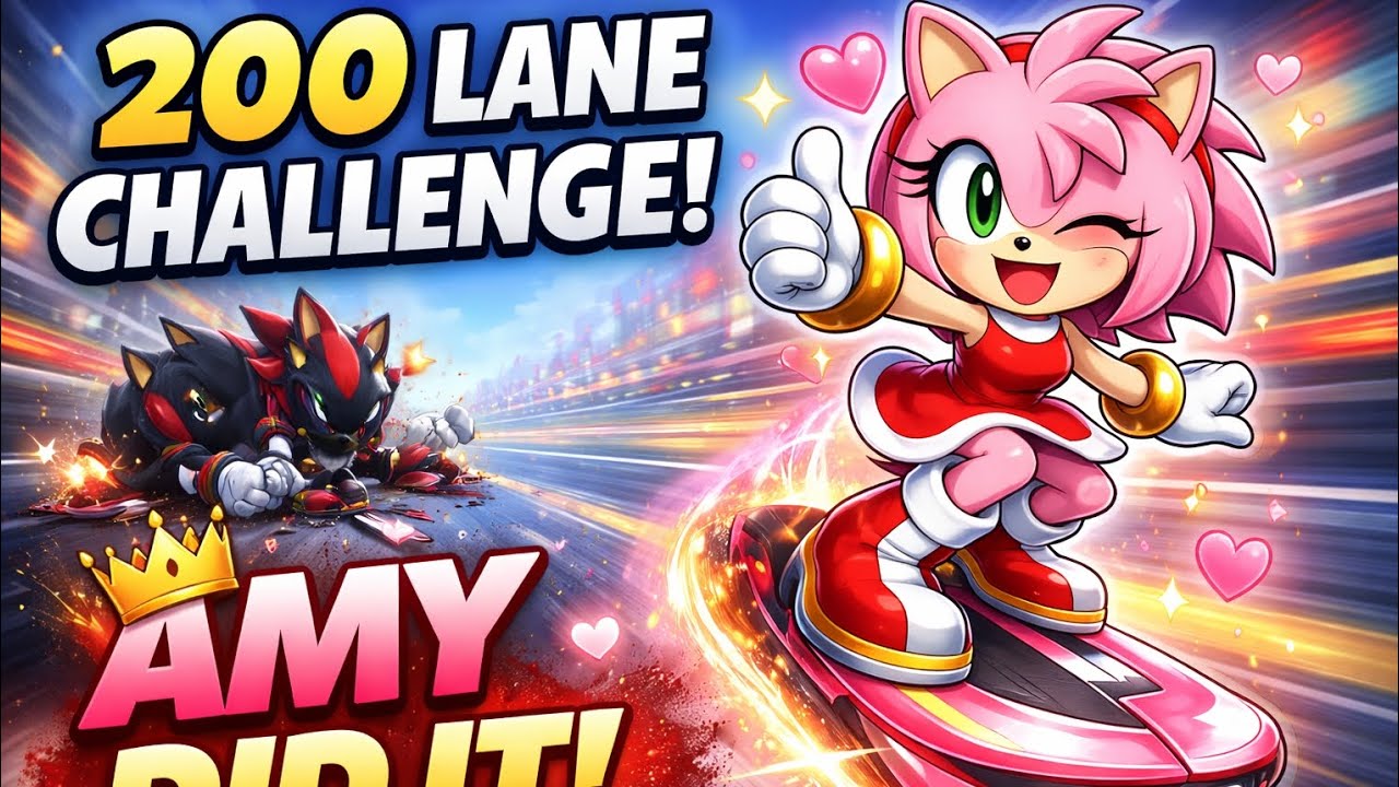 Amy Rose Completes the 200 Lane Switch Challenge! | Extreme Gear Redemption SONIC DASH #sonic #long