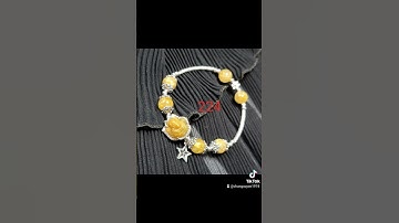 ❤️ Vòng Hồ Ly Thạch Anh Tóc Vàng Bọc Bạc + Hạt Tóc Vàng + Charm Bạc ❤️