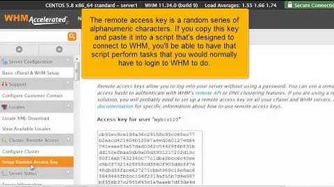 How to setup a remote access key in WHM