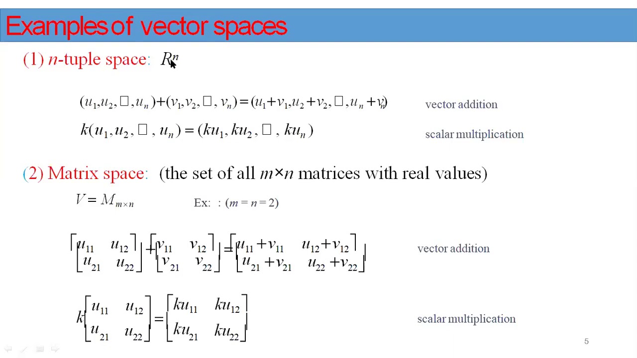 Sujatha Bsc 5th Sem Vector Spaces Sub Spaces Lecture2 - YouTube