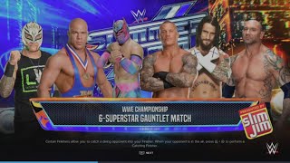 WWE 2K24 Cara Alt. VS Rey, Punk, Orton, Angle, Batista Req. 6-Man Gauntlet Match WWE Tittle