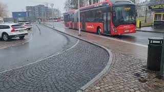 Train At Jönköping C & Walk & Bus Ride With Linje 3.2022.02.21.