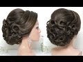 Bridal hairstyle for long hair tutorial. Updo for wedding