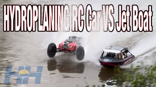 RC Jet Boat drag racing a Hydroplaning RC Car #JoeNall2024