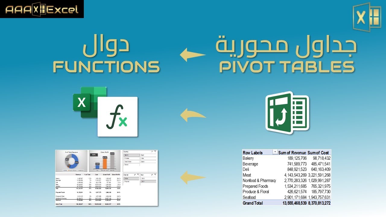 تحويل الجدول المحوري (Pivot Table) إلى معادلات | استخدام سلايسر بدون جدول محوري