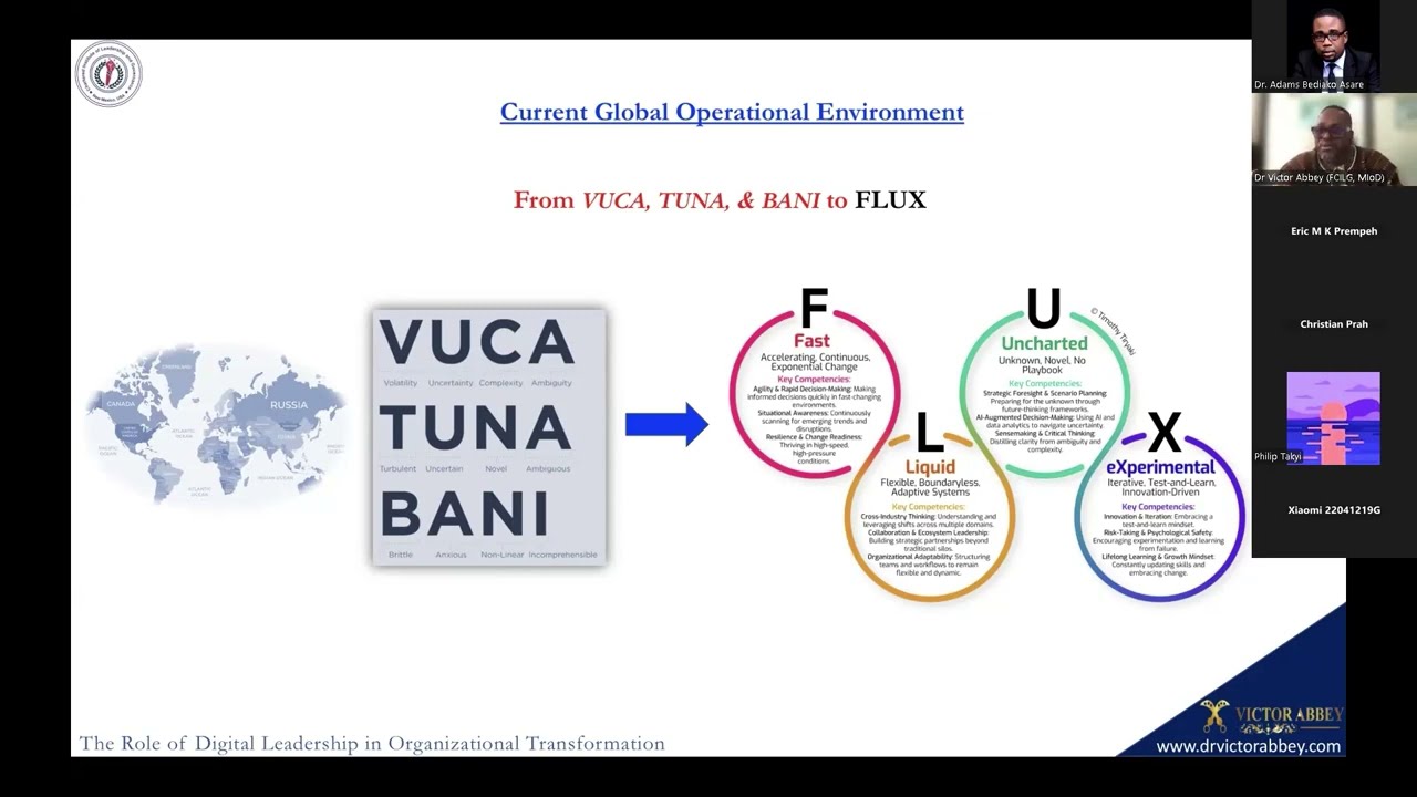 Still from The Role of Digital Leadership in Organizational Transformation - by Dr Victor Abbey for CILG Ghana