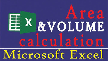 Area and Volume calculation in Microsoft excel