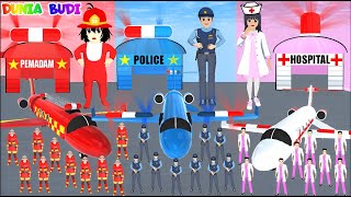 Yuta Mio Celine Sang Penolong Buat Markas Pesawat✈️Polisi?Dokter?Pemadam?| Sakura School Simulator