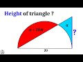 Height of Right Triangle | Semicircle and Triangle problem | Advanced math problems | Mathematics