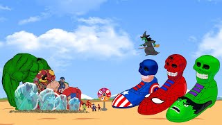 Rescue Team Hulk, SpiderMan, IronMan From the Growth and Evolution of Feet : what will happen?|Funny