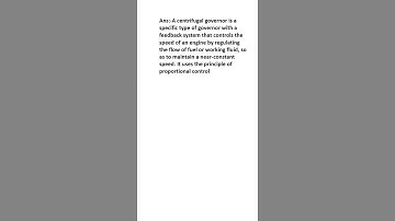 What is Centrifugal governor?