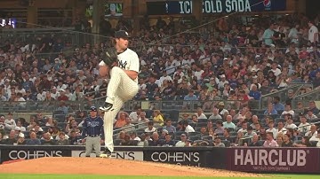 Gerrit Cole Slow Motion Pitching Mechanics (3rd Base Side View)