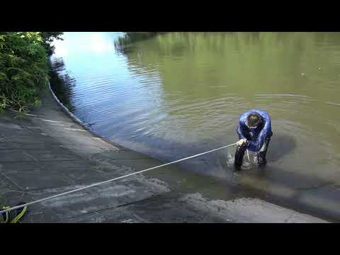 動画４　ロープ1本でため池から上がれるか