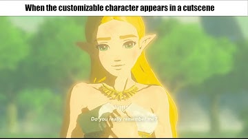 When the customizable character appears in a cutscene