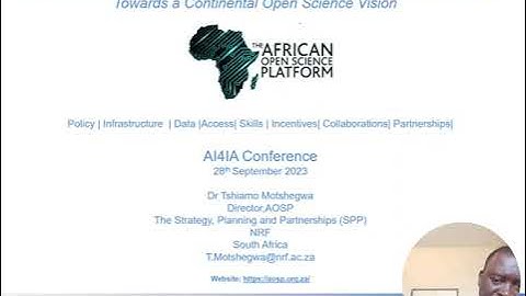 Tshiamo Motshegwa - Development Of The African Open Science Platform