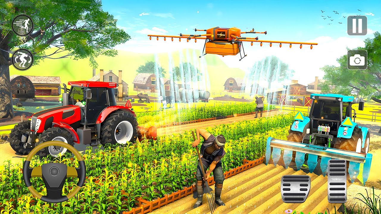 Real Village Farming tractor Simulator Field Plow | Android Tractor Simulator Gameplay