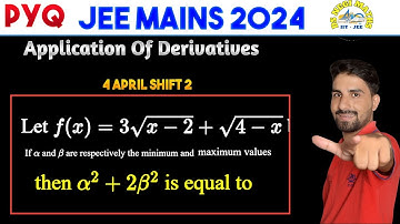 Let f(x)=3√x-2+√4-x be a real valued function. if α and β are respectively the minimum and the max