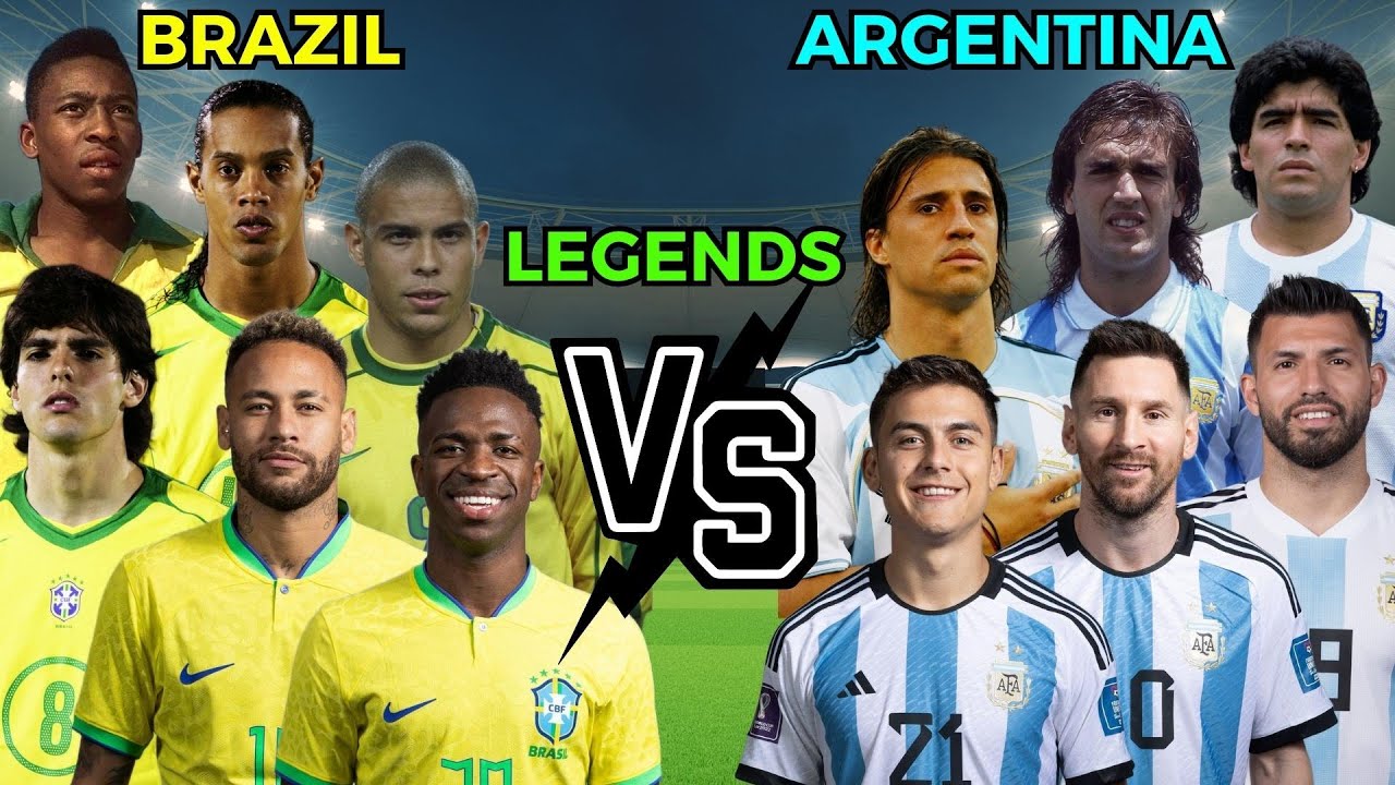 Maradona vs Brazil Legends💪(Pele-Ronaldinho-Neymar-R9) 