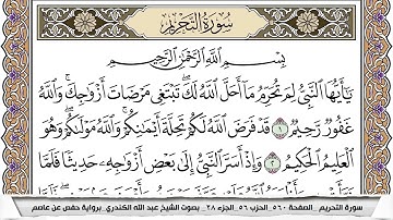 سورة التحريم مكتوبة عبد الله الكندري