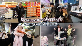 KOREAN COSTCO SHOPPING!! We Made It To Japan & Night Market Eats!