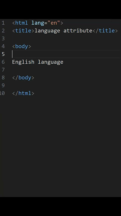 lang attribute in html. #html #shorts #webpage