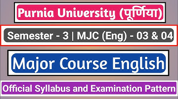Purnia University BA Semester-3 English Honours Syllabus | Major Course English | MJC-3 & MJC-4 |